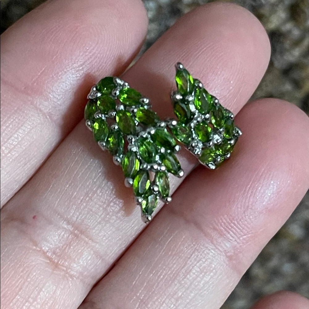 Natural Chrome Diopside Gemstone in 925 Sterling Silver Size 7 - Picture 3 of 13